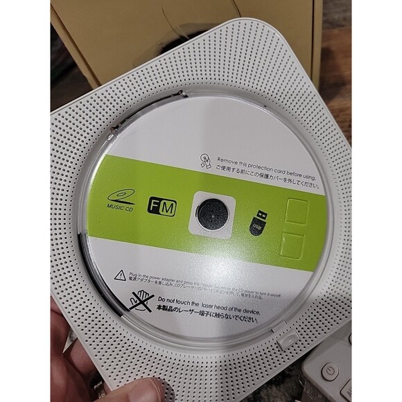 Wall Mountable CD PLAYER Music & FM Radio Bluetooth USB Remote White NEW Listbin - Picture 7 of 14